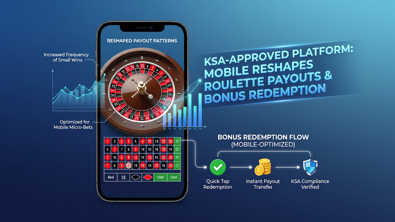 Detailopname van een mobiele roulette app met bonus voortgang en payout geschiedenis