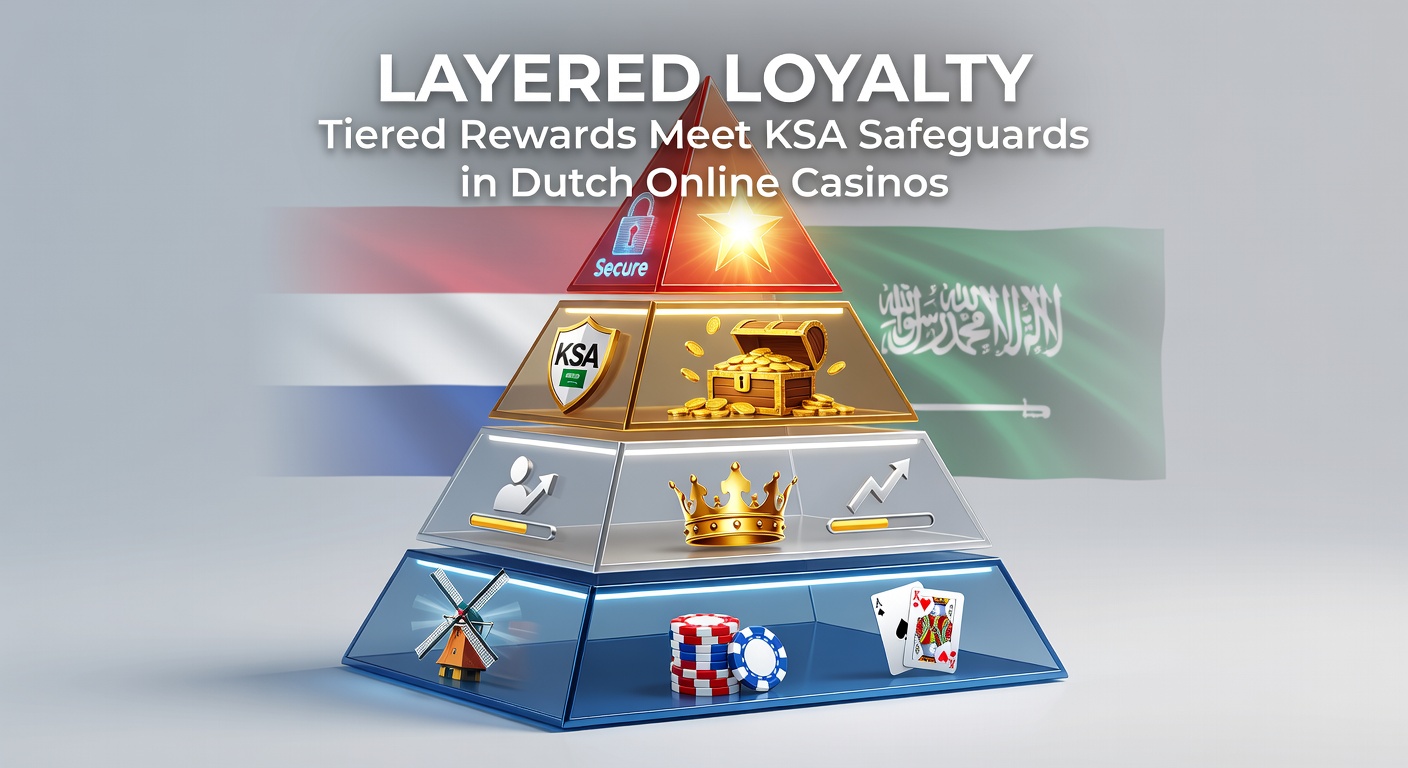 Grafische weergave van een tiered loyaliteitsprogramma met levels zoals brons, zilver en goud, geïntegreerd met KSA-veiligheidsiconen zoals sloten en waarschuwingsborden