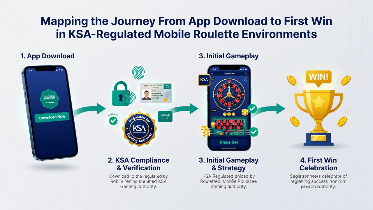 Weergave van het speelproces en eerste winst in mobiele roulette onder KSA-regulering