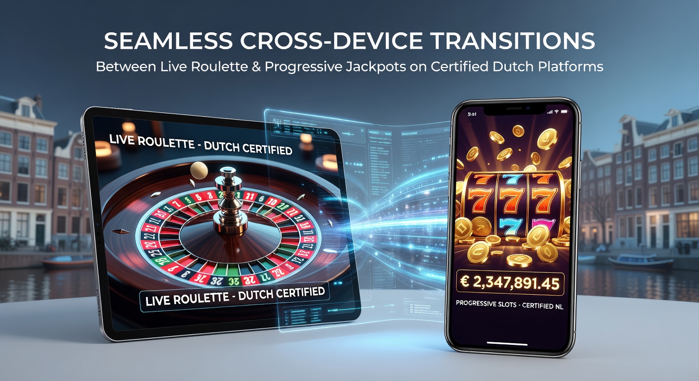 Illustratie van naadloze overgangen tussen mobiel en desktop bij live roulette en progressieve slots op Nederlandse platforms