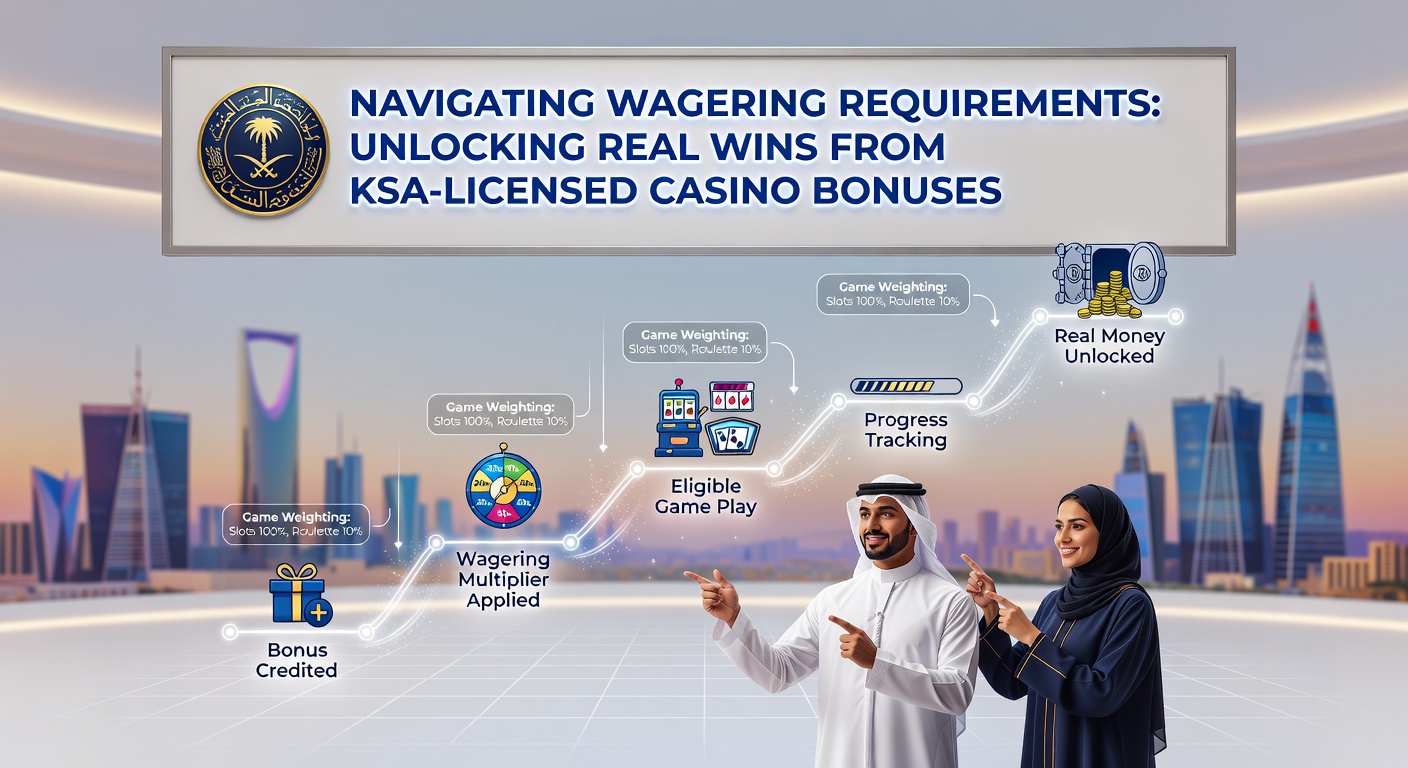 Voorbeeldscherm van een KSA-casino app met wageringtracker en bonusprogressie