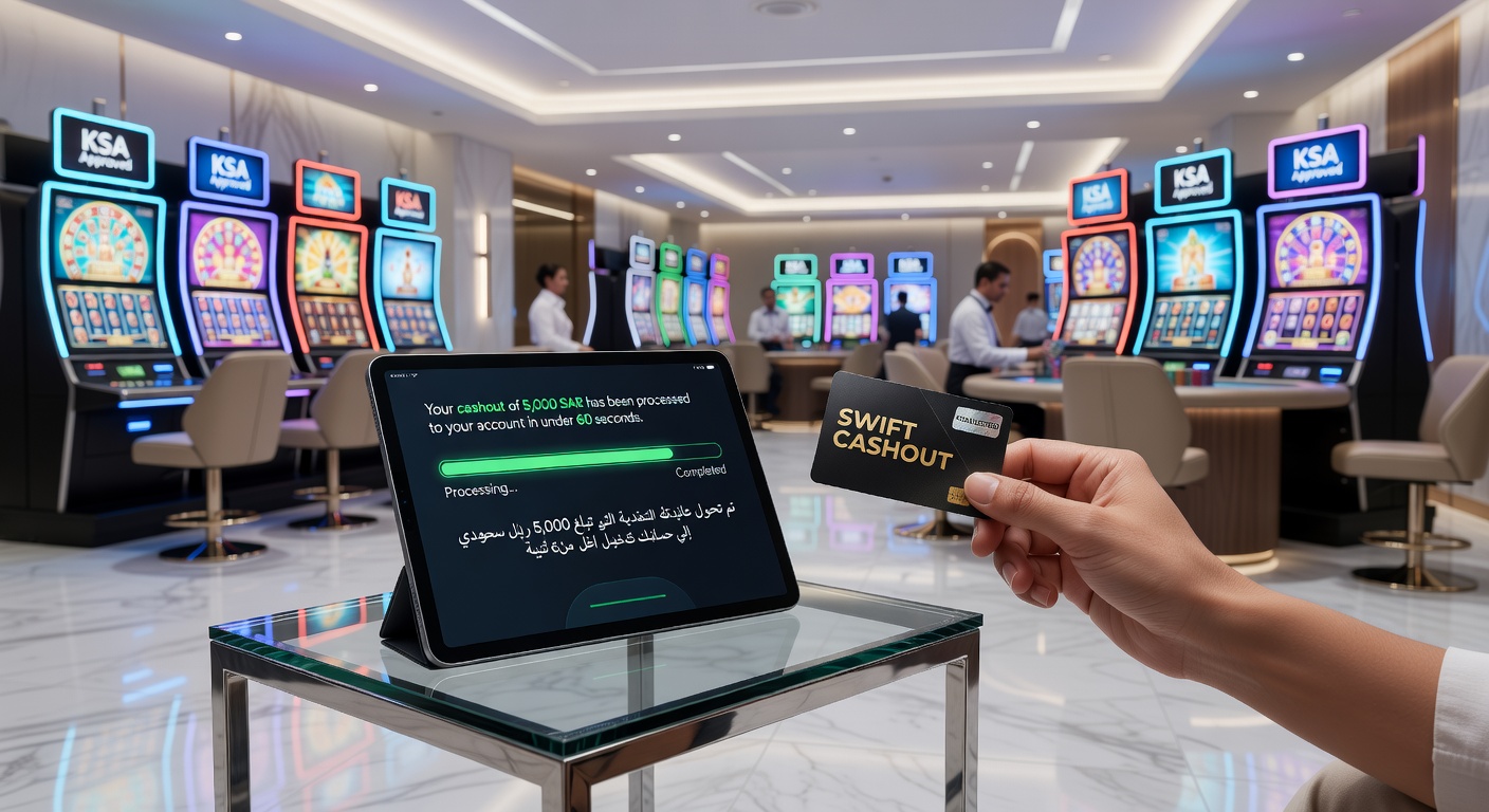 Speler checkt mobiel saldo na snelle uitbetaling bij KSA-casino, met app-interface zichtbaar