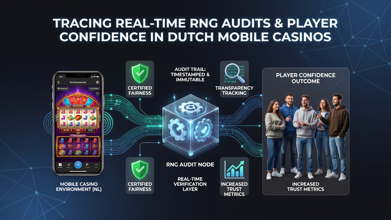 Real-time RNG audit dashboard met mobiele casino interface en controleurs in Nederland